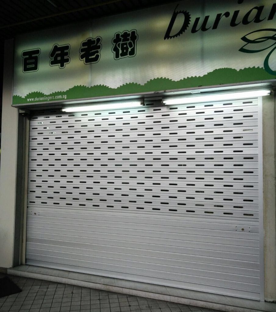 Replacement of Steel Shutter Slats with New Aluminium Shutters Slats for Durian Stall at Bukit Timah Road