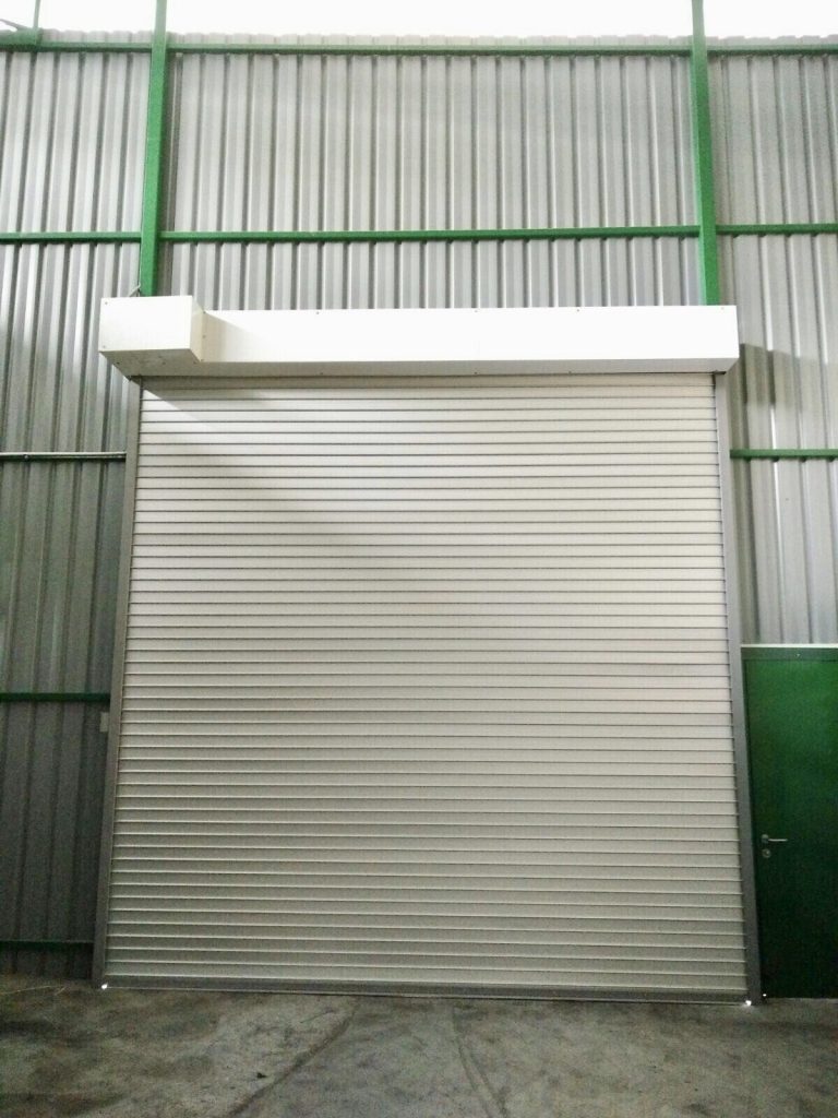 Motorised Operated Aluminium Shutters for Warehouse Entrance at Jalan Besut