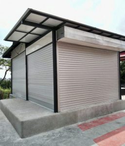 Motorised Operated Aluminium Roller Shutters for Extension of Existing Outdoor Stage at Cosford Road