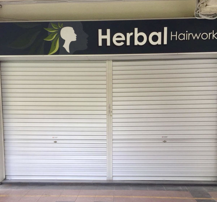 5 Panels of New Manually Operated Aluminium Roller Shutters for Hair Salon & Music School at Bishan