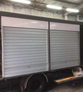 New Manually Operated Aluminium Roller Shutters Installed for Sides of Truck