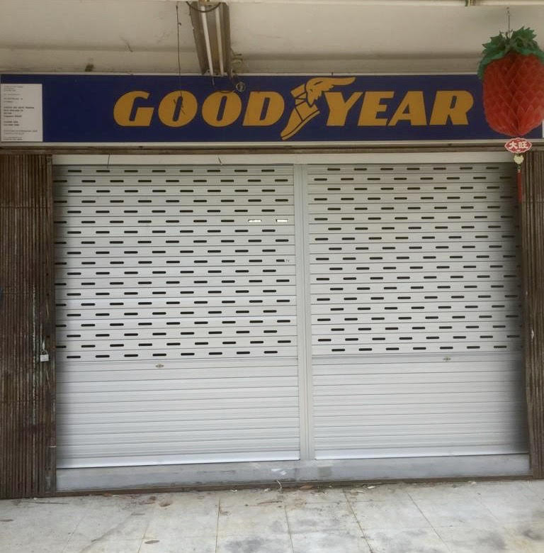 New Set of Manual Aluminium Roller Shutter with Ventilation Holes Supplied & Installed for  Jalan Kayu Shophouse